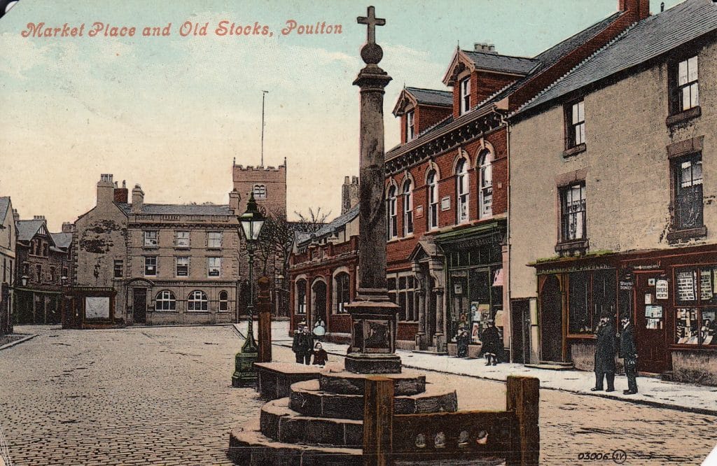 The stocks and whipping post in Poulton Market Square